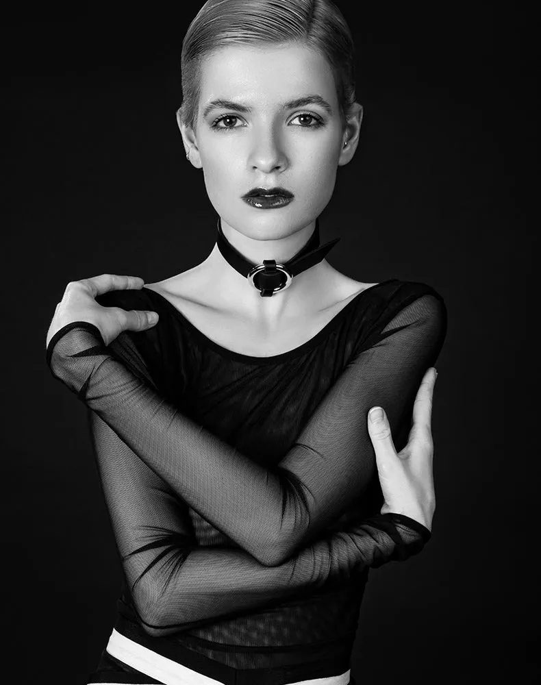 Woven O-Ring Choker Black