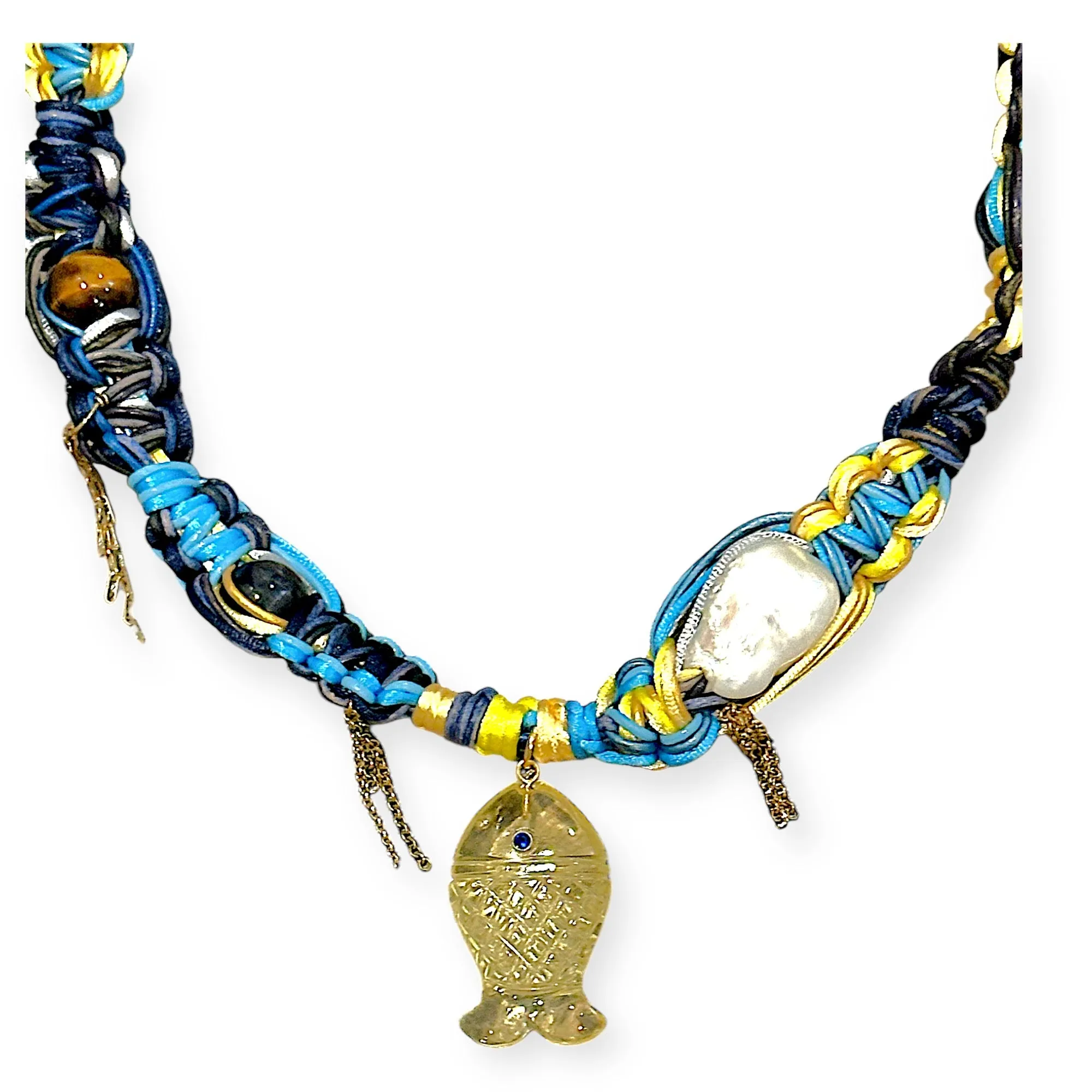 Yellow Glow Fish Rockstar Necklace