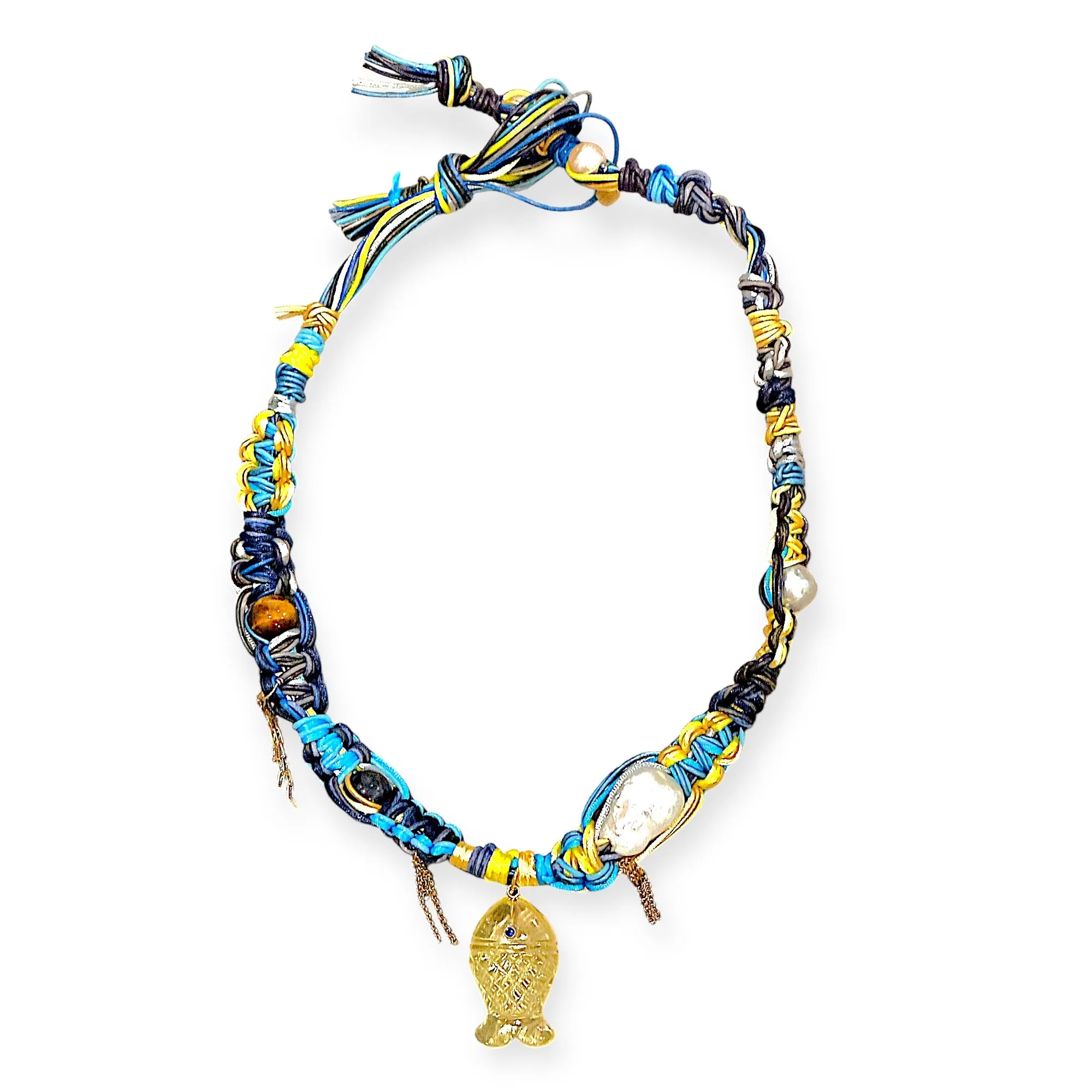 Yellow Glow Fish Rockstar Necklace