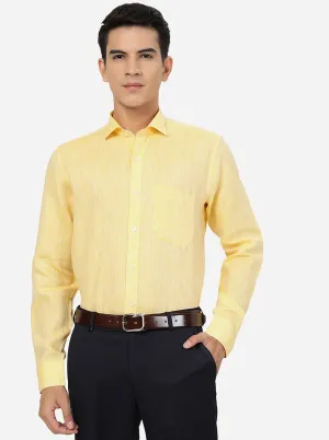 Yellow Solid Regular Fit Formal Shirt | JadeBlue