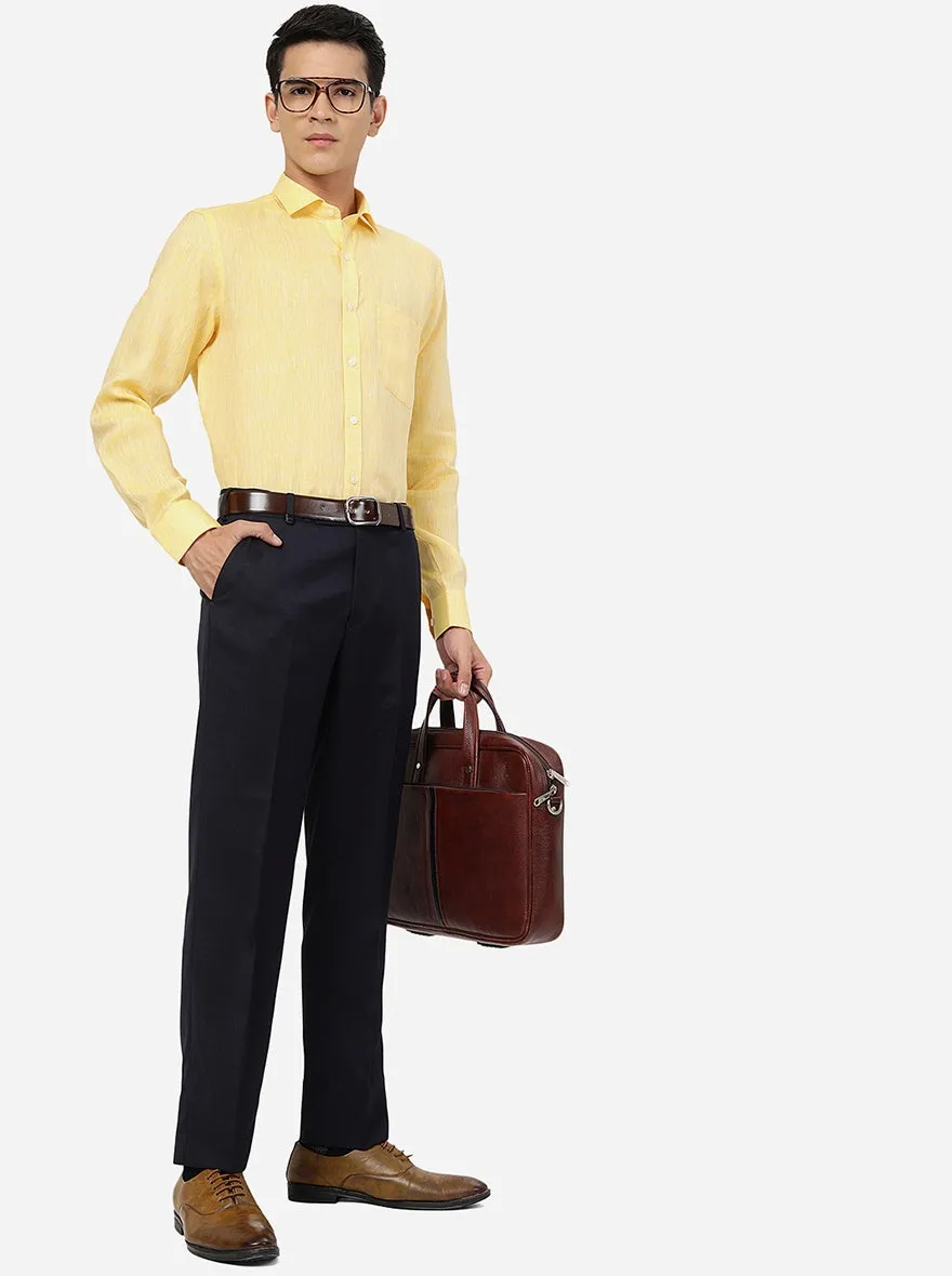 Yellow Solid Regular Fit Formal Shirt | JadeBlue