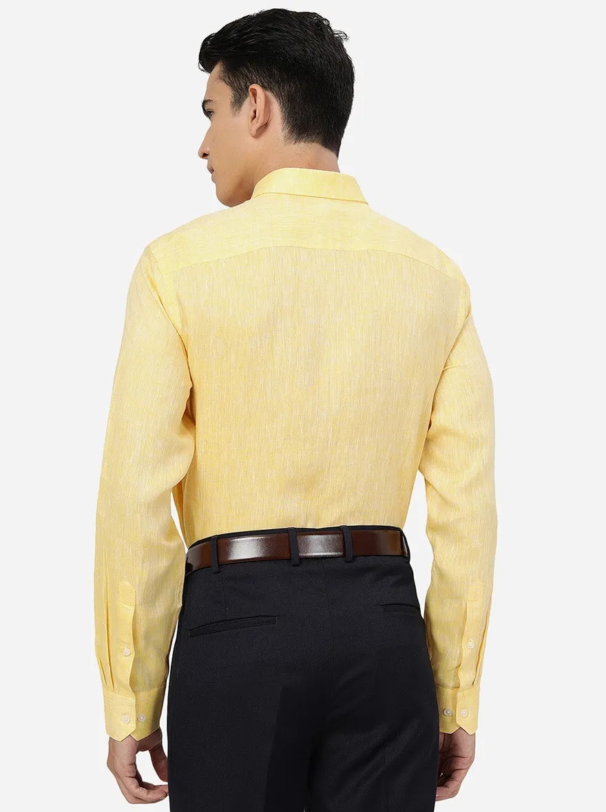 Yellow Solid Regular Fit Formal Shirt | JadeBlue