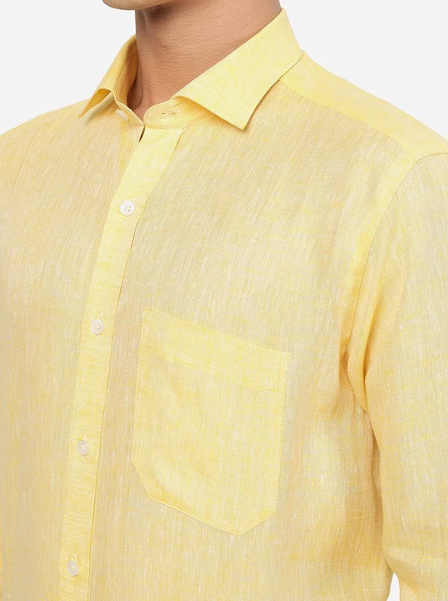 Yellow Solid Regular Fit Formal Shirt | JadeBlue