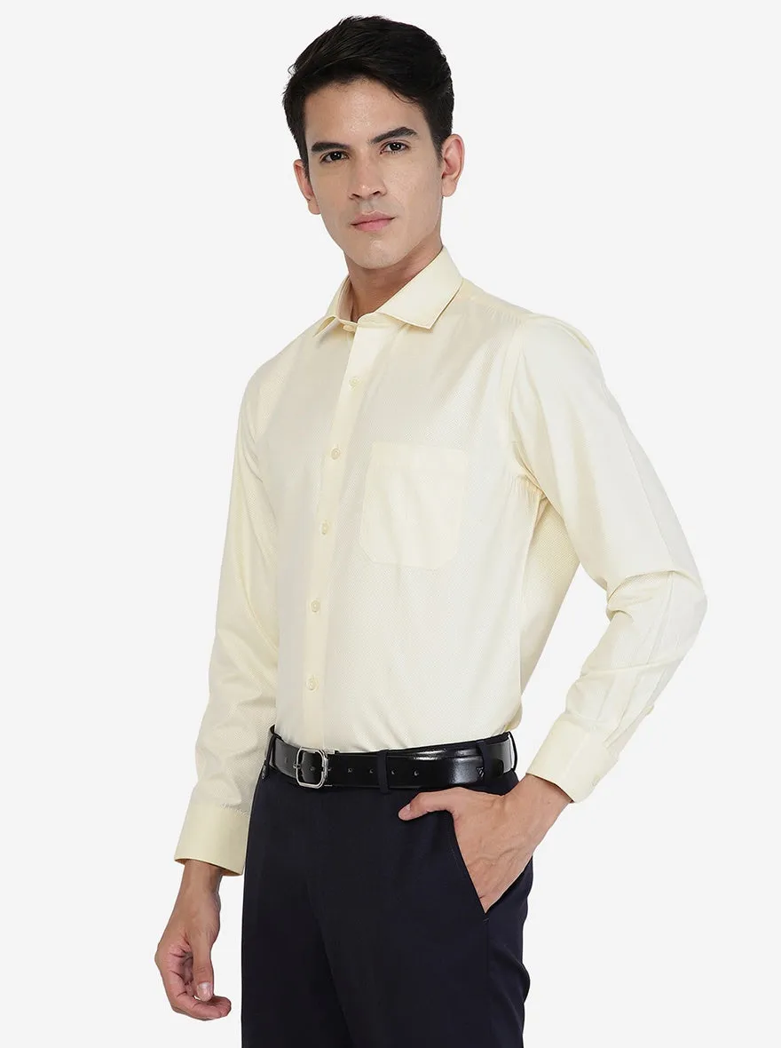 Yellow Solid Slim Fit Formal Shirt | Greenfibre